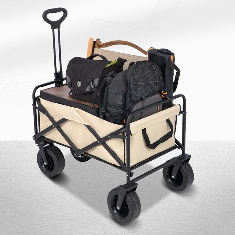 露营推车野餐车户外营地车便携折叠郊游野营拖车大容量拉车收纳车