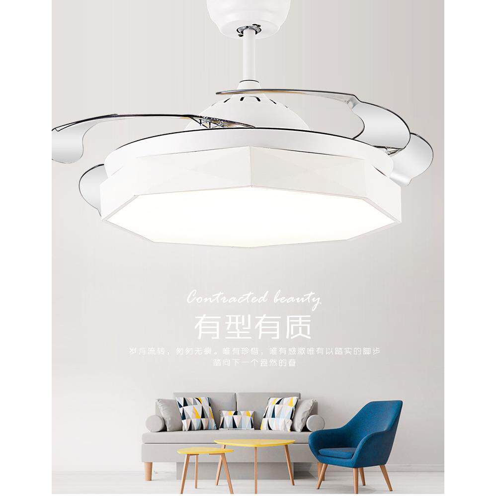 隐形吊扇灯客厅现代简约卧室餐厅吊扇带LED电风扇吊灯家用风扇灯