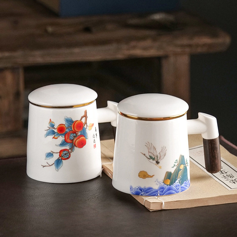 LOGO马克杯陶瓷过滤泡茶水杯茶杯