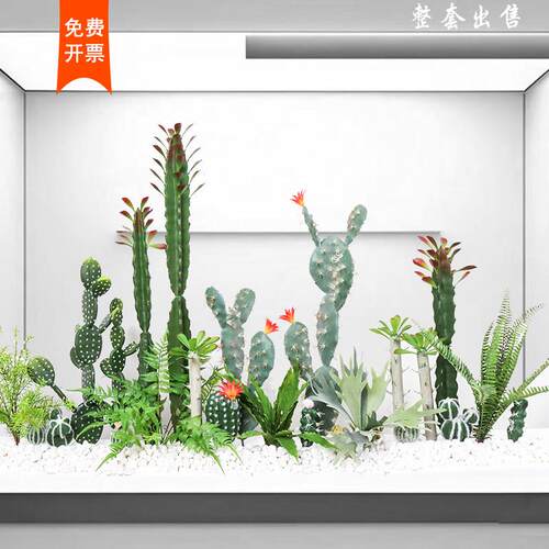 彷真植物造景组合仙人掌仙人柱室内景观装饰摆饰小型彷生绿植假花