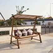 户外秋千铝院花园别阳庭台室外墅铸荡秋千L形秋千太阳能吊椅休闲