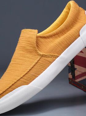 正品平底潮鞋休2闲鞋鞋一脚蹬男鞋025新春夏季懒人板鞋子男款士开