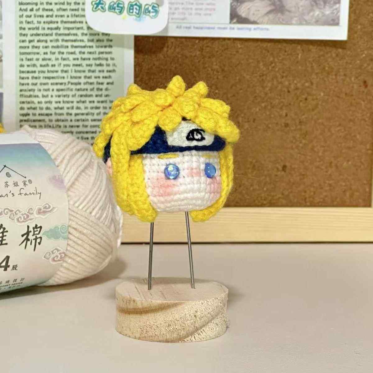 新款火影忍者波风水门手工编织diy材料包毛线钩织包挂件钥匙扣送