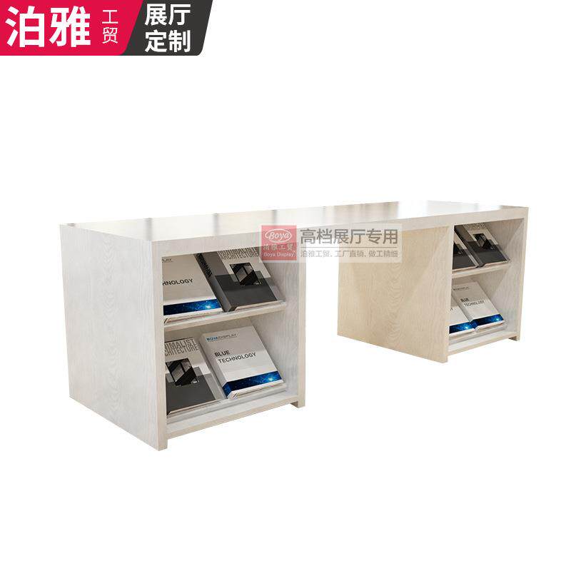 新款直销壁布本中岛柜展示架长方形木作瓷砖木地板展示架洽谈桌立