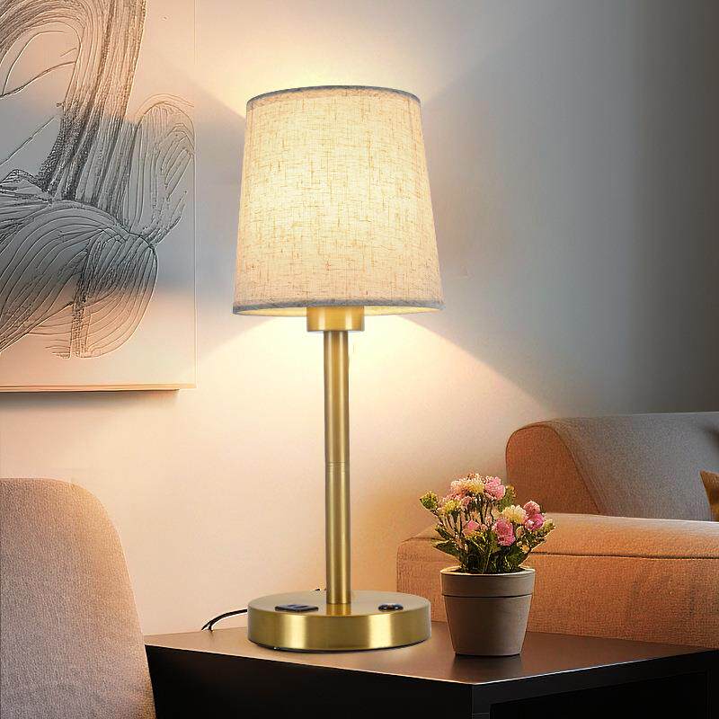 美台灯新房款复古灯式三色变光充电台灯书卧室氛围感装饰台触摸款