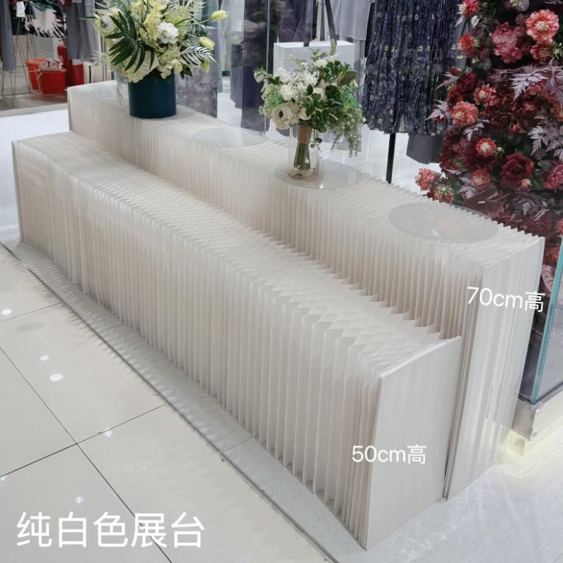 可折商叠多功台25413能橱窗长条展创意展会场陈列移多层动展示架