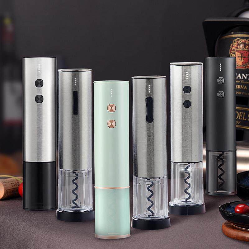 亚马逊爆款电动红酒开瓶器哑光迷你开瓶器起子创意电动开酒工具