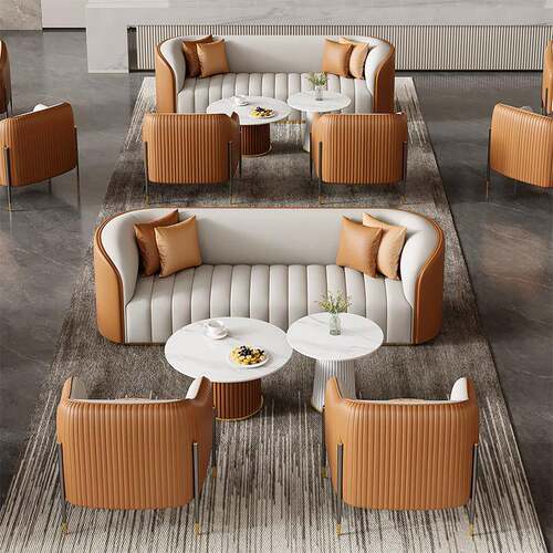 轻奢售楼处洽谈桌椅组合简约现代酒店大堂休闲会客区商务接待沙发