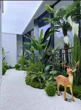 彷真椰子树假椰树室内外装饰绿色植物大型防真绿植落地彷真棕榈树