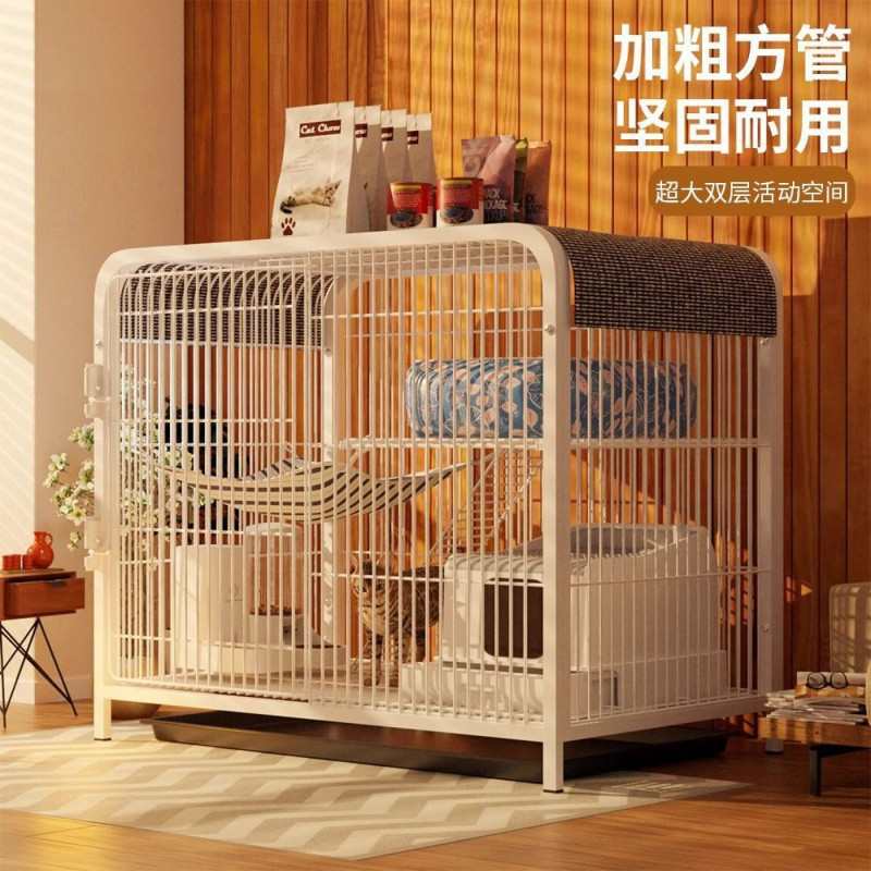 家用猫笼不占地家用别墅室内带厕所宠物超大空间猫窝室内双层猫笼
