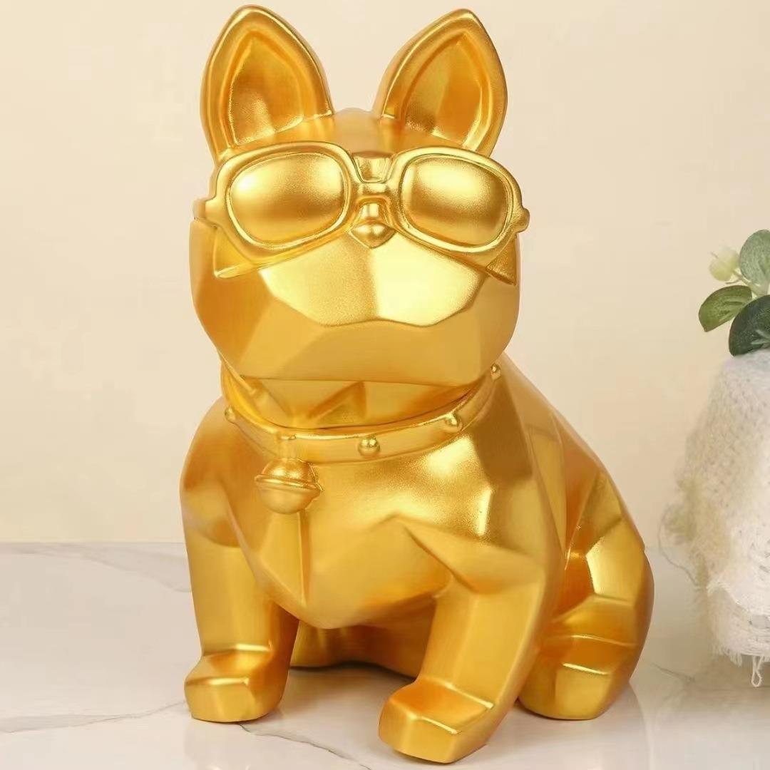 法大狗存钱斗犬狗白胚搪涂胶娃娃摊鸦存钱罐客厅摆手工坊摆件厂家