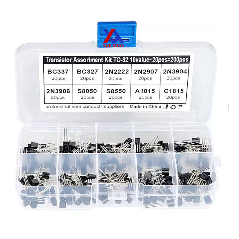 200PCS TO-92 二极管晶体管 10种规格各20个 2N2222 BC337-C1815