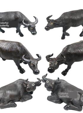 石湾娃娃陶瓷水牛躺牛客厅家庭动物工艺品礼品风水吉祥物镇屋装饰