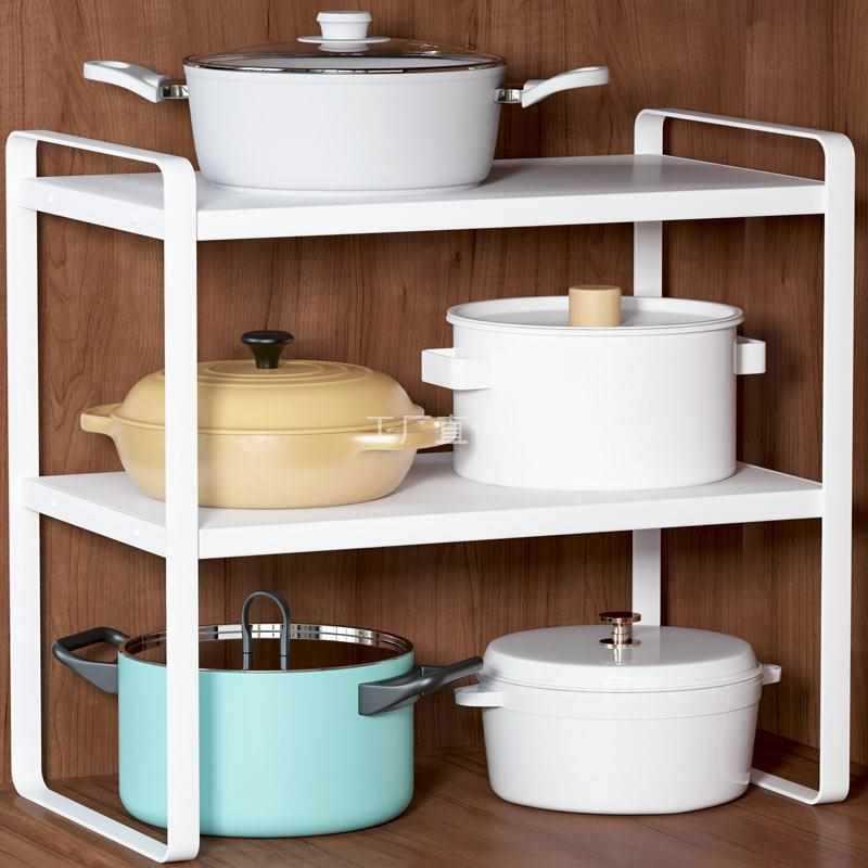 放锅置物架厨房水池下锅具收纳架橱柜锅盆碗架奶锅架双层小锅