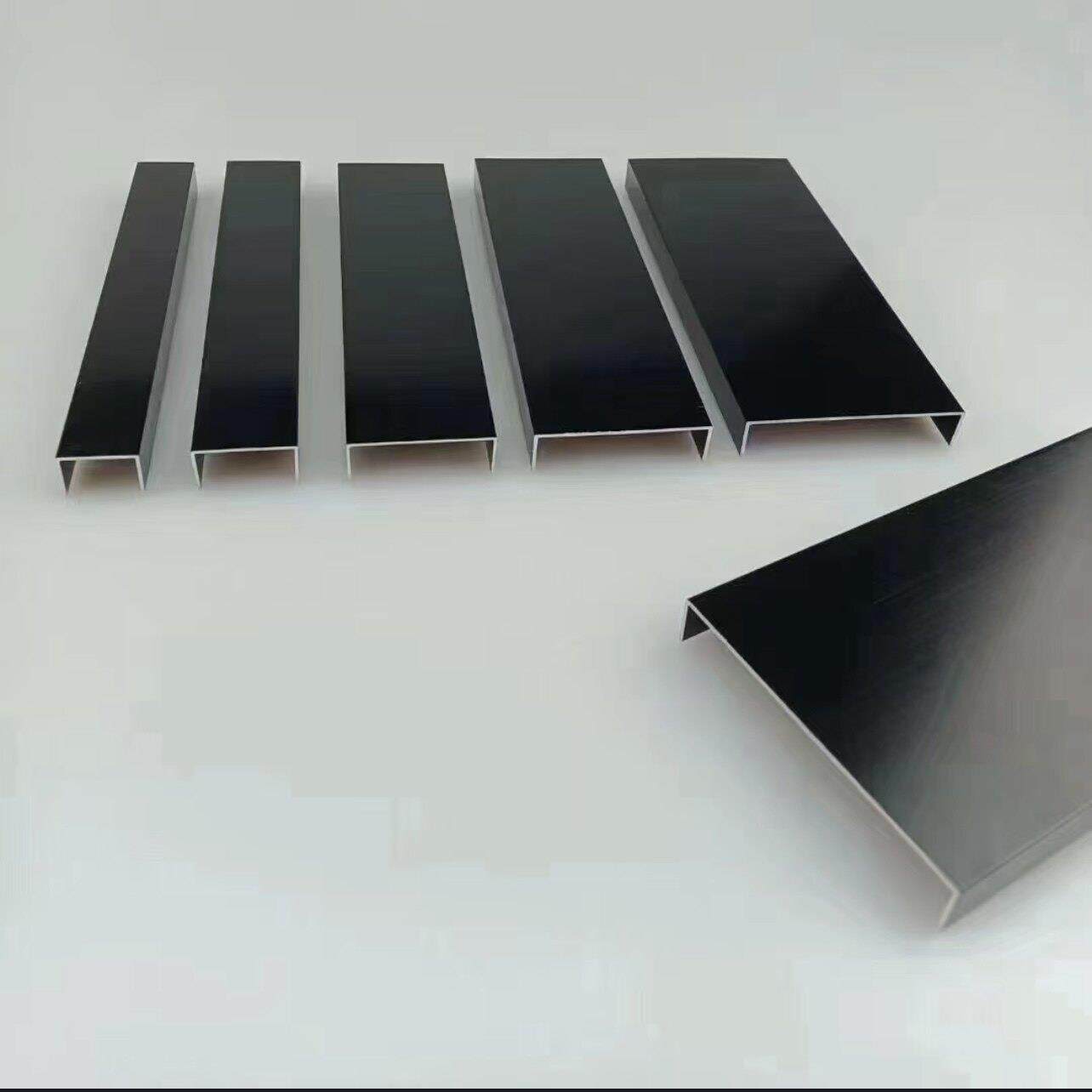定制不锈钢U型条装饰条黑钛金条背景墙金属U型卡槽黑色收边踢脚线