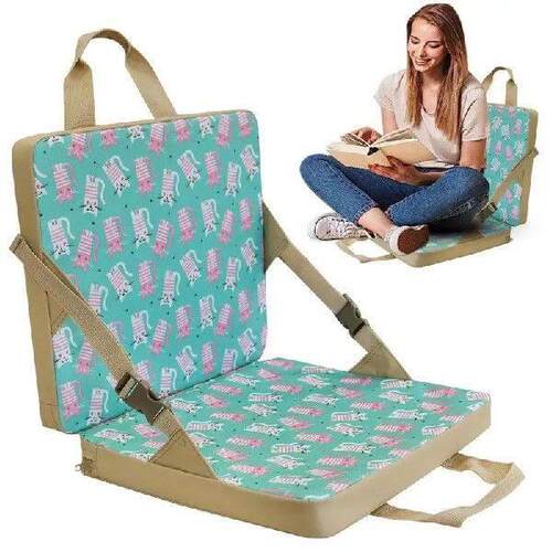 Outdoor Foldable Chair With Backrest Portable Sponge Seat