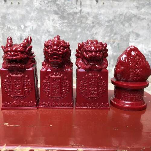 朱砂石敢当太岁石南岳衡山才运石四方印朱砂摆件客厅办公室工艺礼