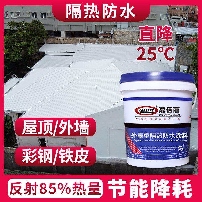 彩钢瓦铁皮翻新防晒隔热防水漆 橡胶水泥基隔热防水涂料外贸出口