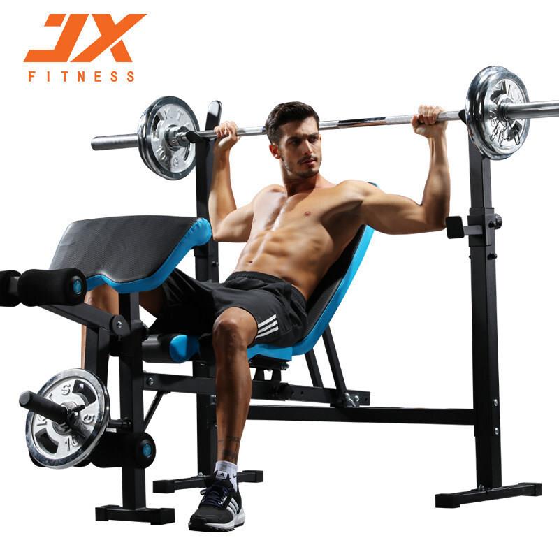 军霞JX-DS610家用锻炼举重床卧推健身器材平推架力量肌肉器械杠铃