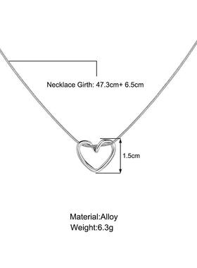 love pendant necklace female镂空爱心吊坠项炼女心形素圈锁骨炼