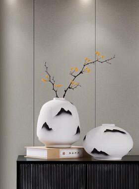 玄客厅摆件居饰品桌中式陶瓷家花瓶欧式电视IJB柜关装饰餐插干花