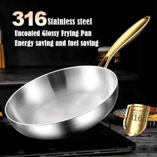 316 Stainless Steel Frying Pan Wok Pan Nonstick Cooking Frie