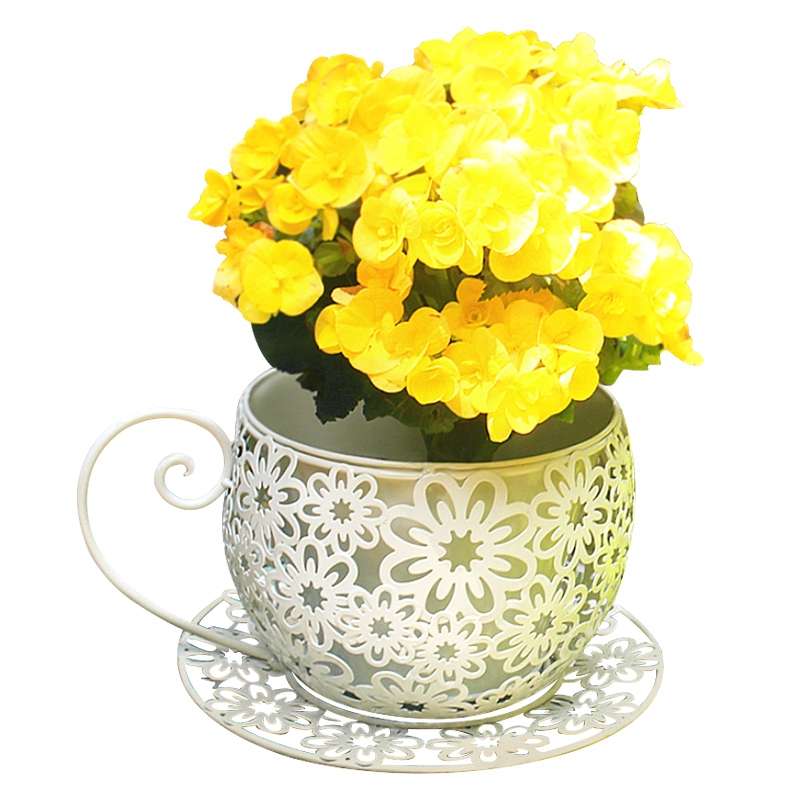 temu庭院花盆镂空套盆花园铁艺装饰阳台室外布置铁皮户外花器