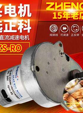 ZHENGK正科 ZS-RO可调速正反转鸭蛋减速小功率大力矩电机 12V 24V