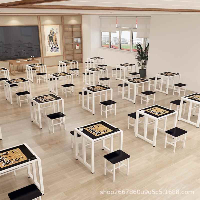 /中国围棋象棋桌培训桌书法画桌学生区美术社用途课桌多椅棋绘桌