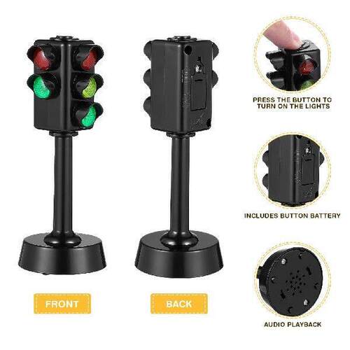 2pcs Pack of 2 Traffic Signal Light Toys Plastic Tabletop