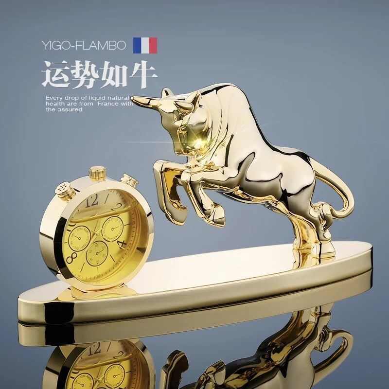 gaodang汽车摆件牛转乾坤创意车载装饰品牛合金摆件马
