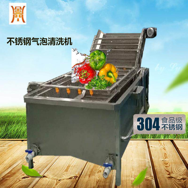 链板式大蒜清洗机蒜米蒜瓣加工机械气泡式连续清洗加工干净