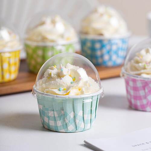 大号纸杯蛋糕包装盒烤箱烘焙杯子纸托带盖玛德琳甜品盒子盖子