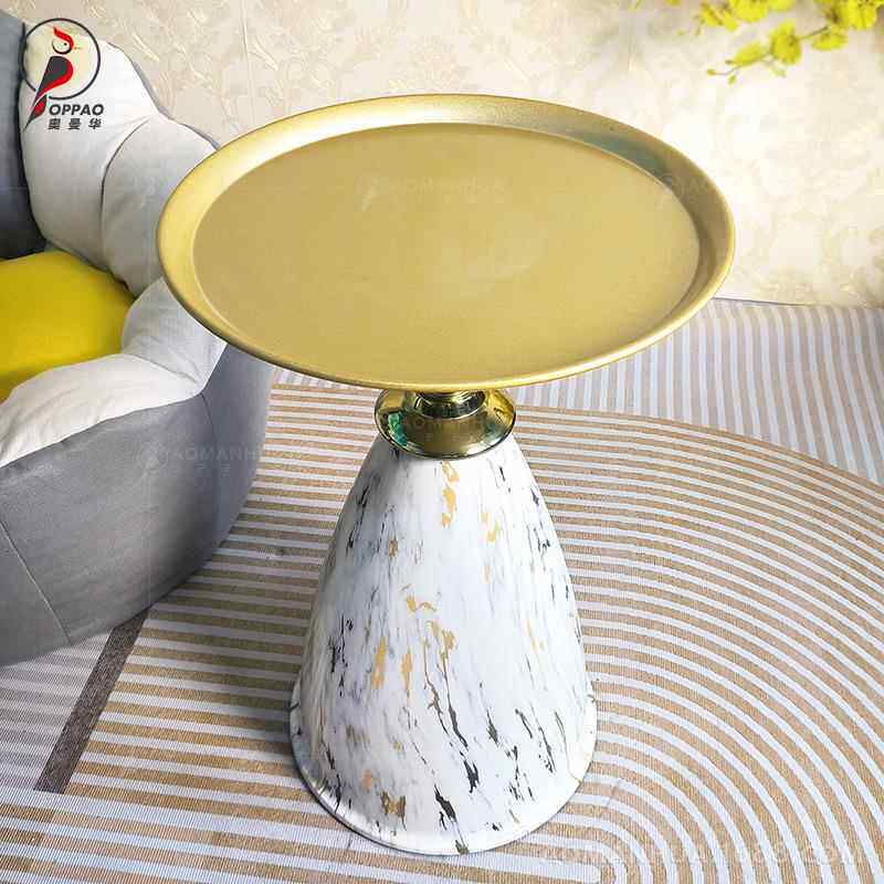 式轻奢晶石客CID厅沙发边几边简约意小茶几床头柜柜移动微茶几小