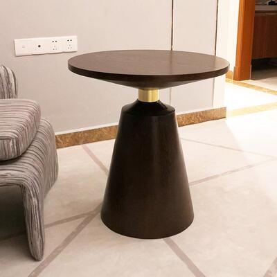 现代实木小圆桌客厅沙发边几简约网红洽谈桌咖啡厅coffee table