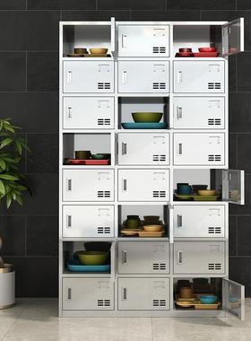 304盒钢不锈食堂碗餐37270柜学校具柜员工餐盘柜单位多格多门饭储