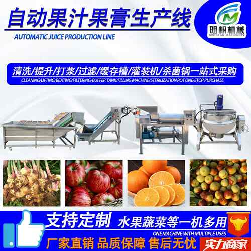 大型果汁生产线设备 橙汁梨汁浓缩汁加工 全自动沙棘汁流水线