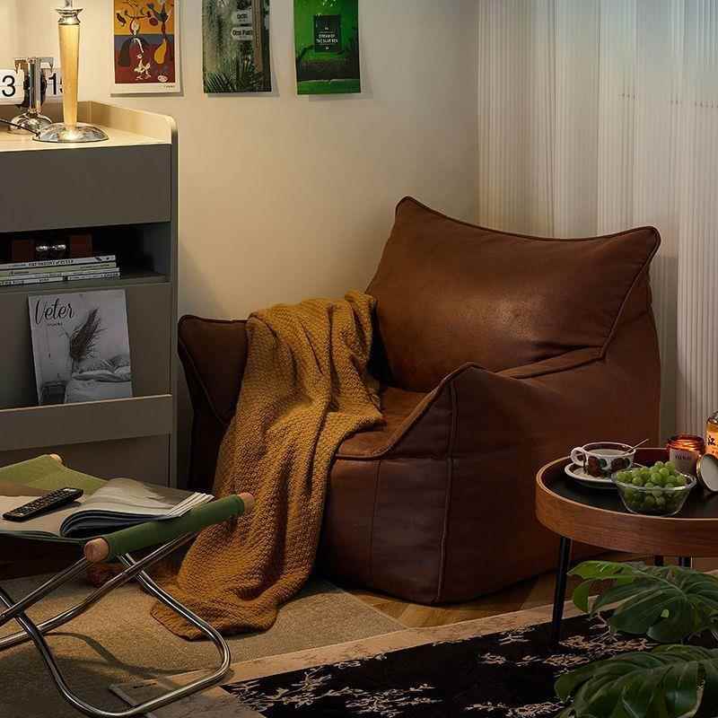 复古单可人沙坐客厅小户型布艺转角懒可人发沙发躺可睡休闲沙VBJ