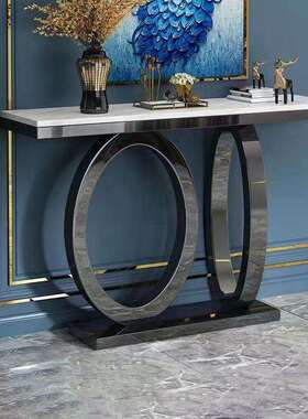 轻奢岩玄板玄关台意式理石玄关现代简约墙入户岩板大关桌端FMP景