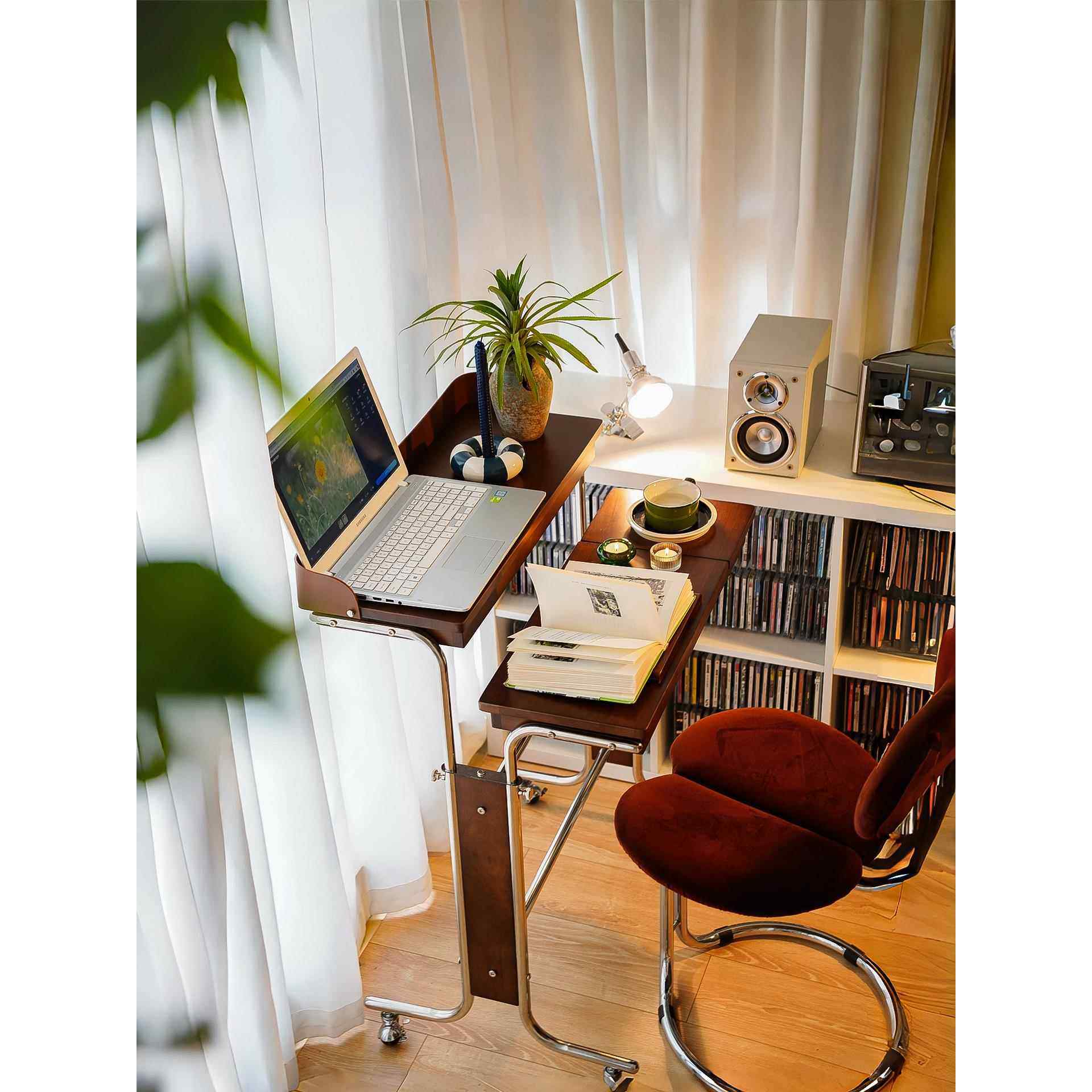 中古风实木可移动升降两半书桌家用电脑办公学习小户型窄床边桌子,住宅家具,书桌,淘宝优惠券,粉丝福利购,淘宝优惠卷