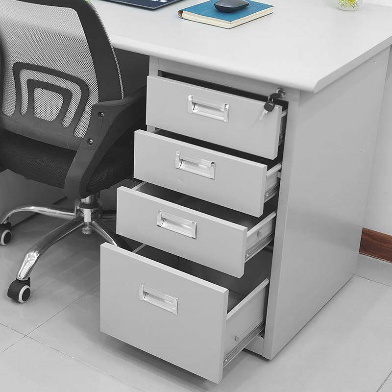 钢制员工办公桌电脑桌职员写字台单人书桌带锁带抽屉家用桌财务桌