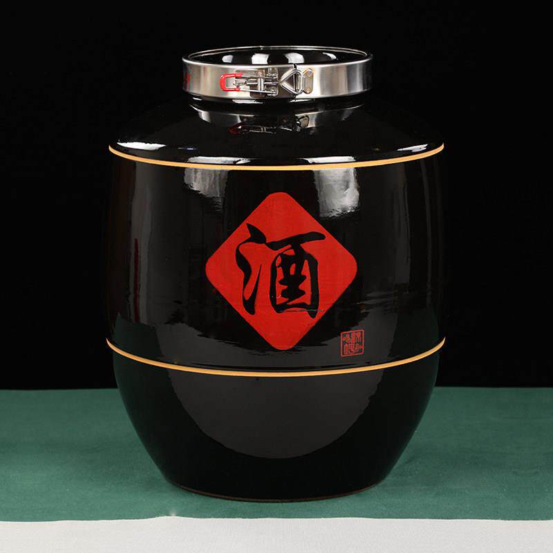 加厚土陶配密封不锈钢锁扣专用缸30斤50斤100斤150斤储存大酒坛子