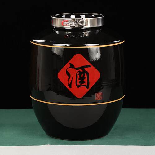 加厚土陶配密封不锈钢锁扣专用缸30斤50斤100斤150斤储存大酒坛子