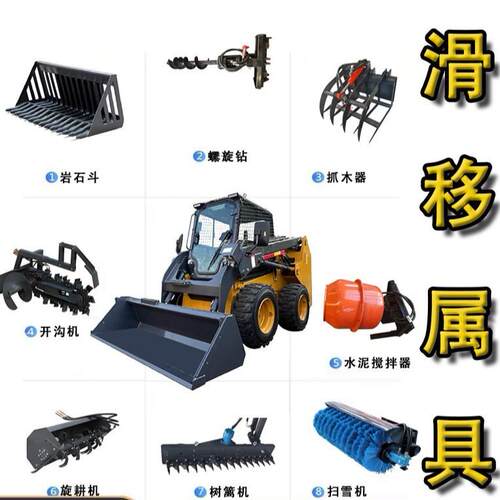 滑移装载机附具 多功能 农用果园清扫雪地开沟园林推土 售后保障