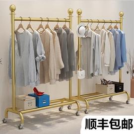 服装店展示架落地晾挂衣杆水管龙门陈列专用中岛上墙货架移动带轮