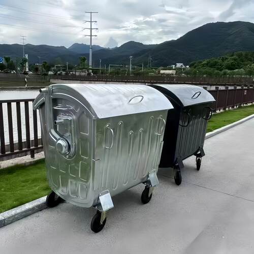 外贸款出口660升和1100升金属垃圾桶欧式户外大型垃圾箱