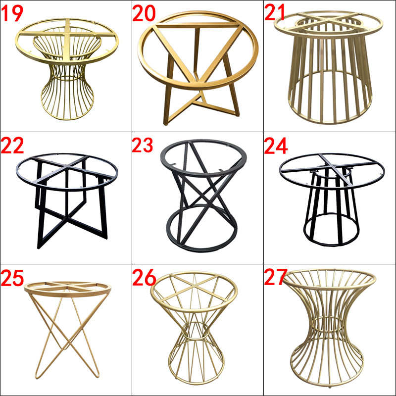 极简风铁艺定-制大理石餐桌脚支架办公会议桌腿不锈钢茶几支撑腿