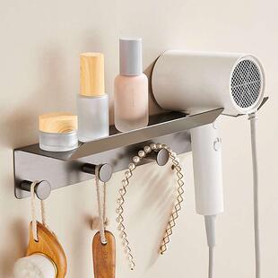 高端吹风机置物架304不锈钢浴室卫生间莱芬风筒支架多功能免打孔