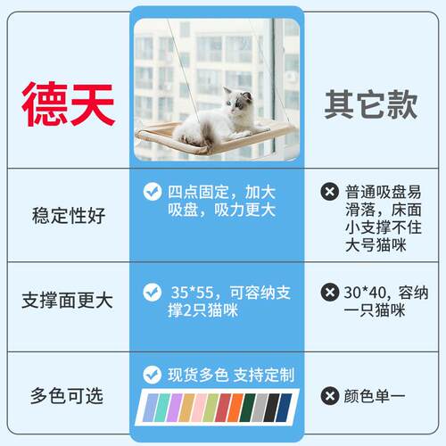 亚逊爆款宠物用吸盘猫咪吊床马 四季通猫吊床可拆用洗品猫窝秋冬