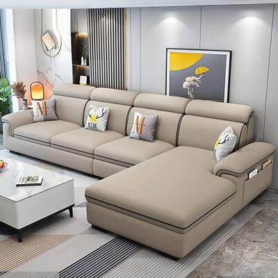 左右家居2025新款北欧猫抓皮沙发现代大小户型客厅贵妃租房公寓